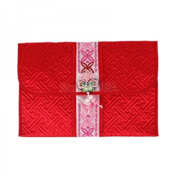 누비자수띠지갑[적색] - 여권 및 통장 등을 보관하는 제품