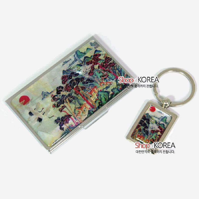 명함집-십장생민화 2종세트 - 명함케이스와 열쇠고리가 한 세트