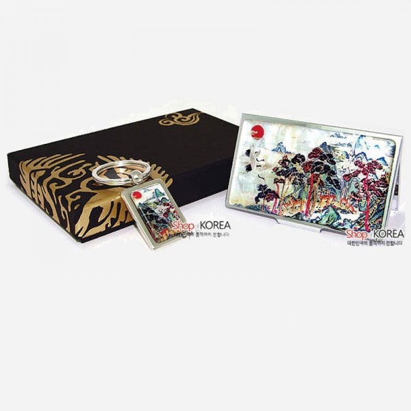 명함집-십장생민화 2종세트 - 명함케이스와 열쇠고리가 한 세트