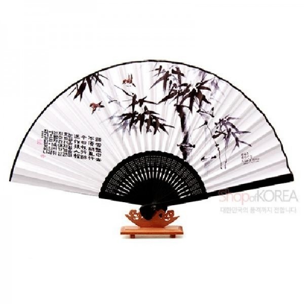 오죽선[검정대]-대나무 - 수려한 무늬와 그림이 예쁜 부채