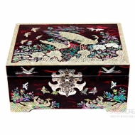 한지와 자개-적색 공작보석함