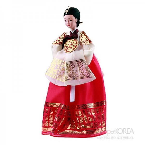 한복인형-귀부인[분홍치마] - 한국의 전통의복을 재현한 한복인형