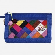 누비 조각보파우치-청색