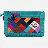 누비 조각보파우치-하늘색