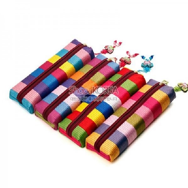 색동무늬 누비띠필통 - 색동무늬가 돋보이는 예쁜 누비 필통