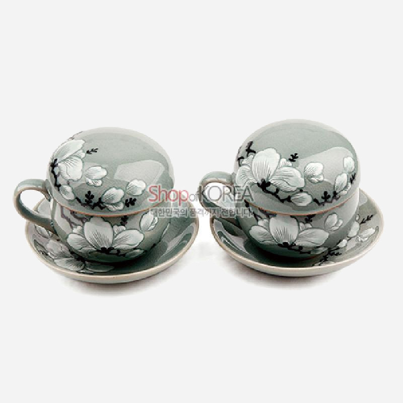 청자목련 2인다기세트