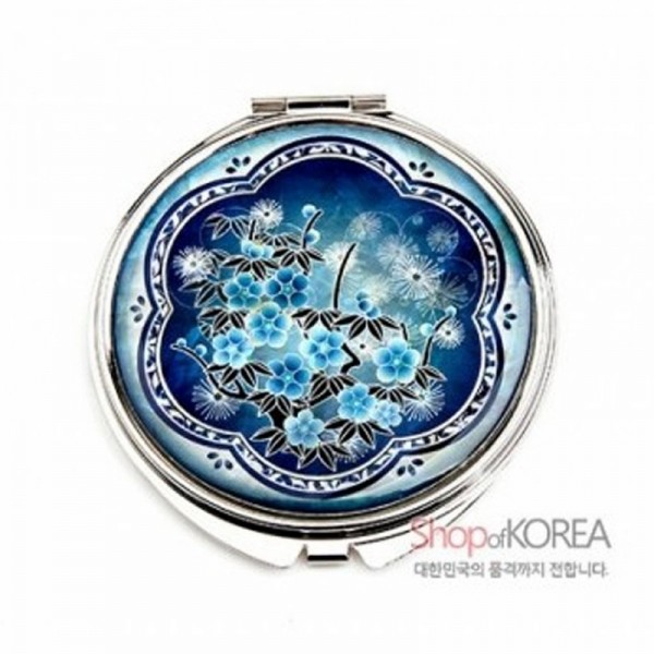 자개손거울-매화(청색) - 자개 빛이 아름다운 손거울