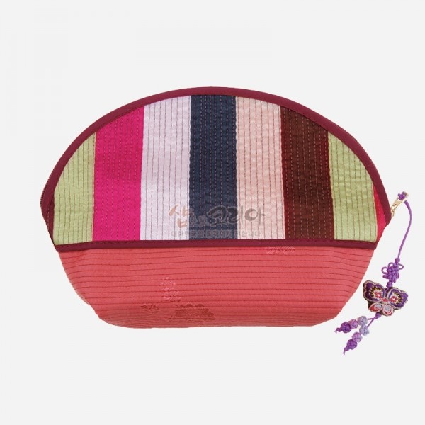 활모양손지갑-색동누비파우치 12색 - 12가지 다양한 색상.작고 귀여운 전통색동누비