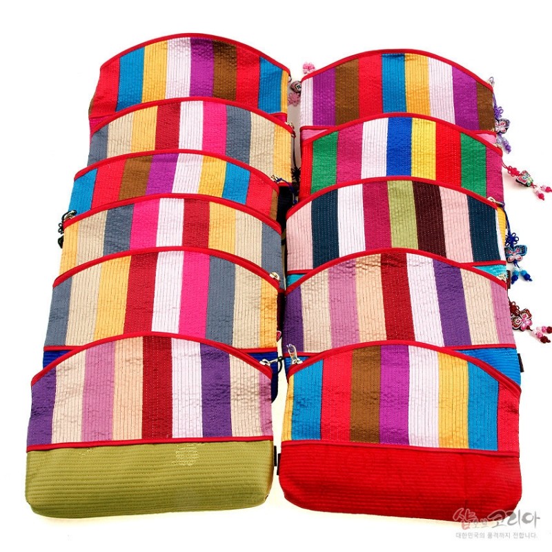 활모양 큰지갑-색동누비파우치11색