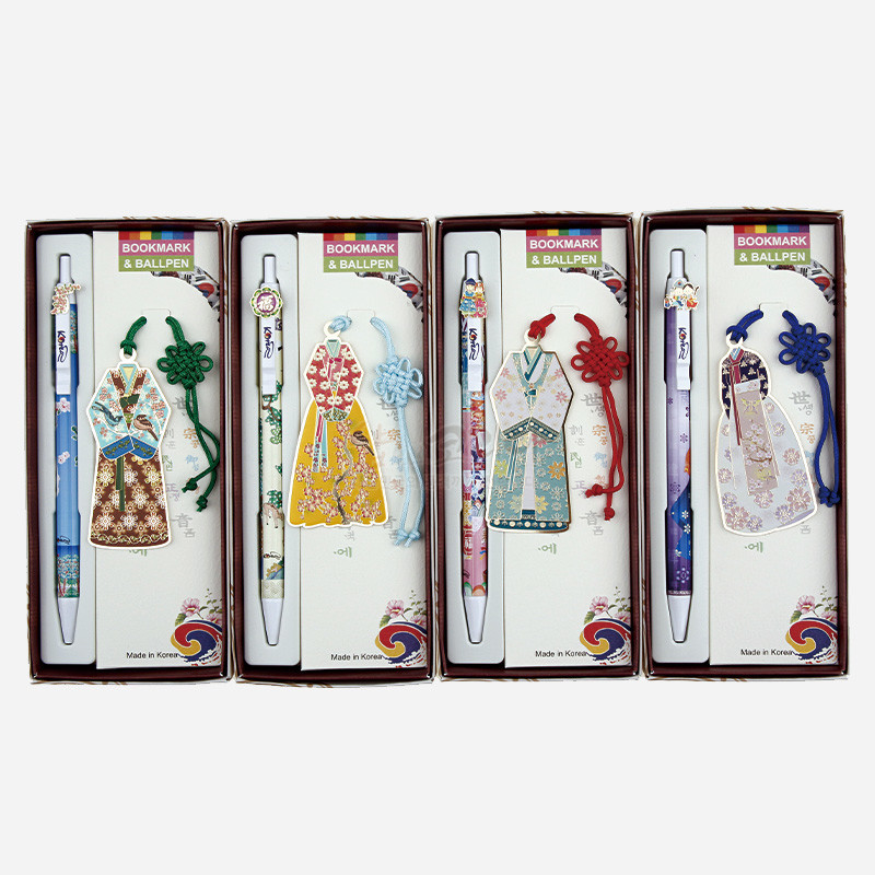 한국문화4종 책갈피+볼펜세트