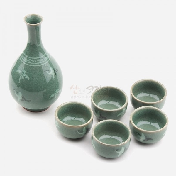 청자 주병세트(전통술병 술잔세트) - 