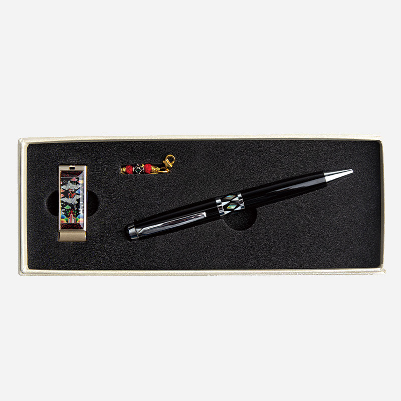 자개 USB 볼펜세트-흉배16G,32G - 자개에 전통 무늬를 넣은 usb, 고급 자개볼펜 세트