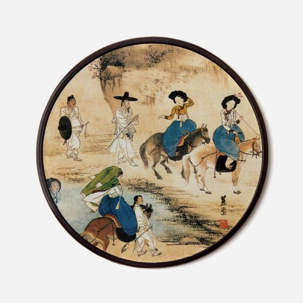 전통컵받침-신윤복 - 신윤복 대표 작품이 담겨 있는 컵받침