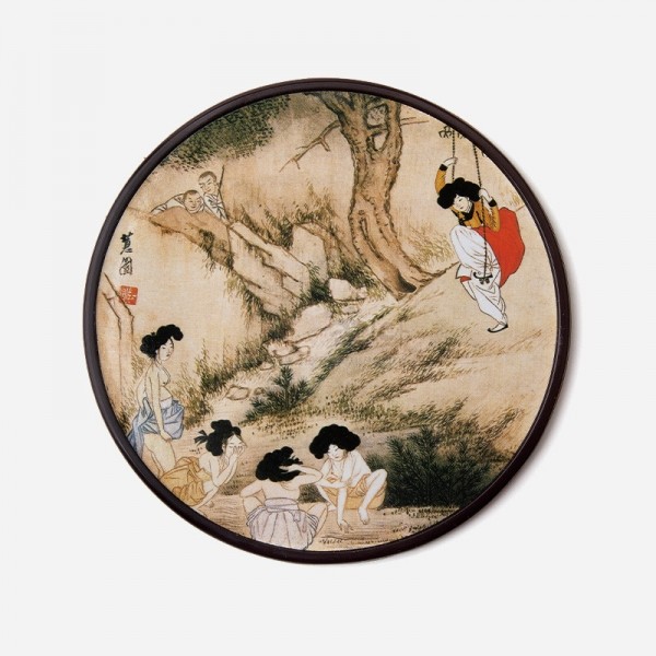 전통컵받침-신윤복 - 신윤복 대표 작품이 담겨 있는 컵받침