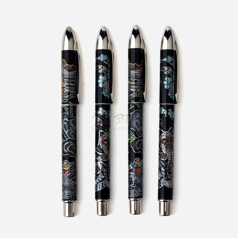 자개문양 4종펜-호작도와 원앙 - 한국의 전통 문양을 담은 볼펜세트