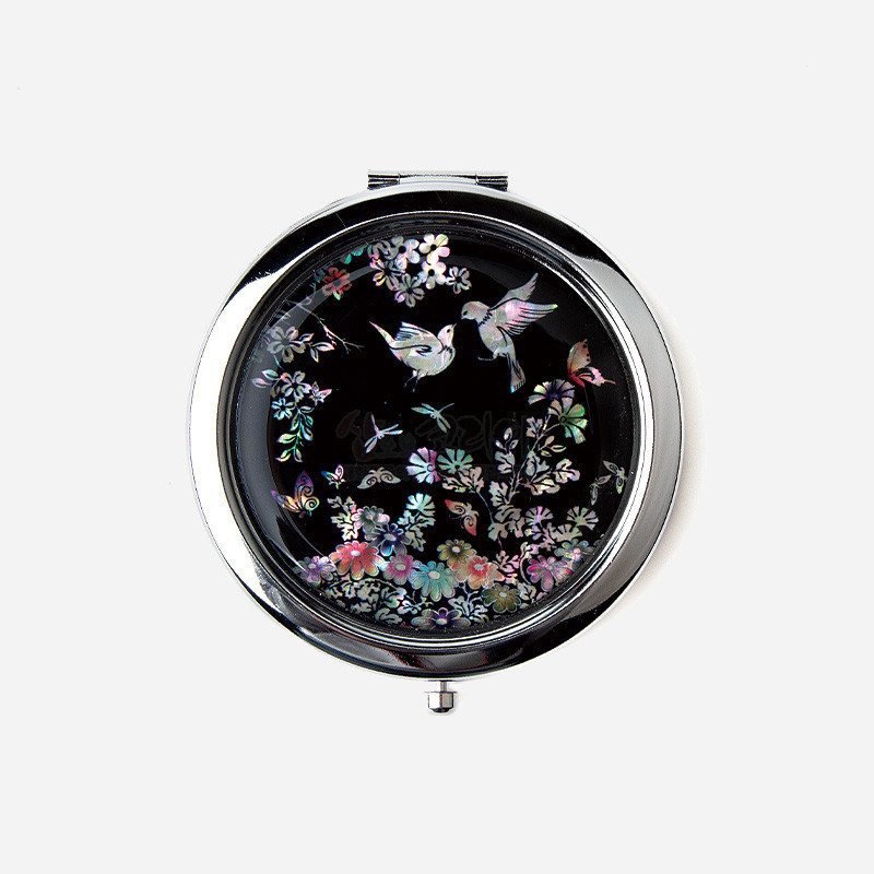 누름자개손거울-화조도