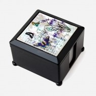 민화 자개메모지함-난초문