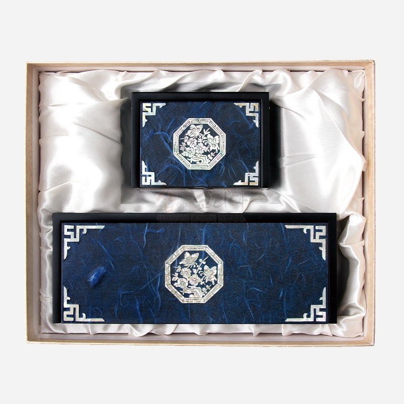 한지자동함세트-청매화(필함,명함함)