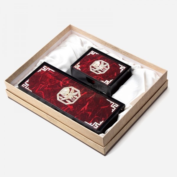 한지자동함세트-적학(필함,명함함) - 고급스러운 한지와 자개의 조화