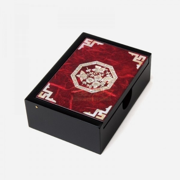 한지자동함세트-적매화(필함,명함함,명함케이스) - 고급스러운 한지와 자개의 조화