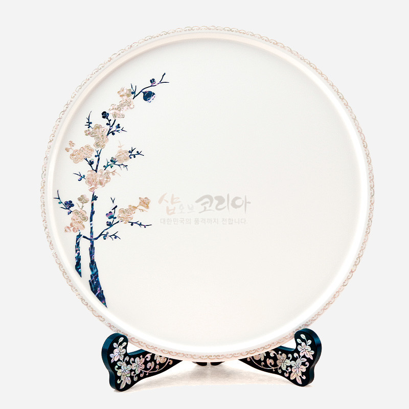 천년시 나전칠기 쟁반-매화