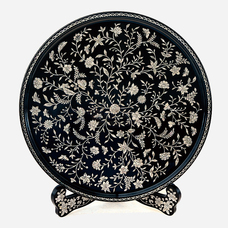 천년시 나전칠기 쟁반-나전넝쿨 - 고급스러운 무늬의 나전칠기 쟁반