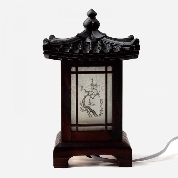 작은좌등-기와사군자 - 사각기와의 멋스러움과  나무로 섬세하게 깍아 만든 수작업 좌등