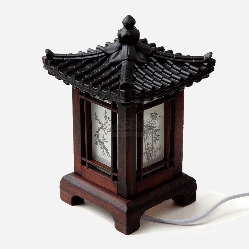 작은좌등-기와사군자 - 사각기와의 멋스러움과  나무로 섬세하게 깍아 만든 수작업 좌등