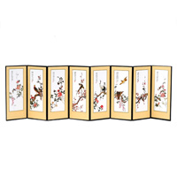 8폭실크작은병풍 중-화조