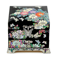 1단서랍보석함-꽃나비(흑)