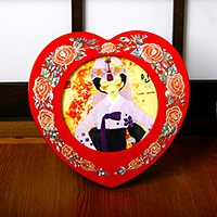 장미문 나전탁상액자[적색]