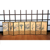 8폭실크병풍大-산수도사군자