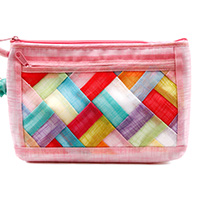 모시 파우치-조각보[연분홍]