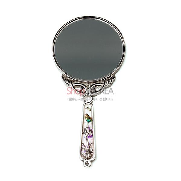 나전 주머니 손거울-난초문 - 자개 빛이 아름다운 손잡이 손거울