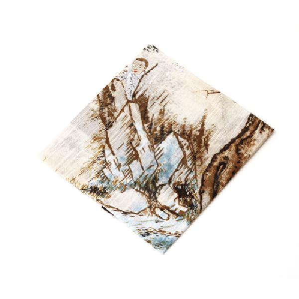 민속화 손수건-단오풍정(신윤복) - 신윤복 풍속화 디자인의 손수건