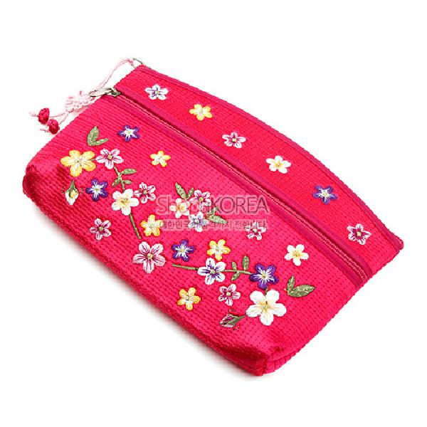 배꽃파우치-분홍 - 꽃 무늬가 예쁜 누비파우치