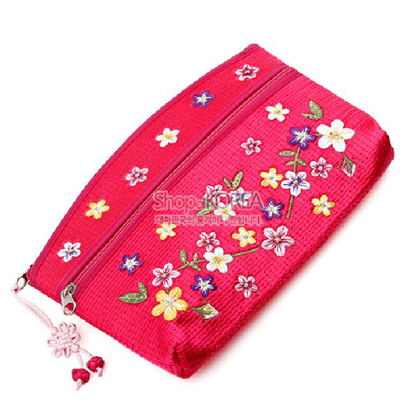 배꽃파우치-분홍 - 꽃 무늬가 예쁜 누비파우치