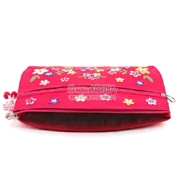 배꽃파우치-분홍 - 꽃 무늬가 예쁜 누비파우치