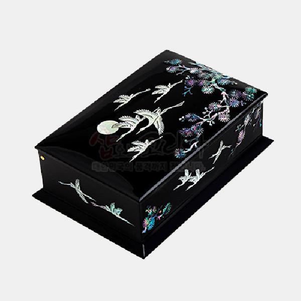 흑전 나전칠기 명함함 - 학 - 자개로 장식된 고급 명함함