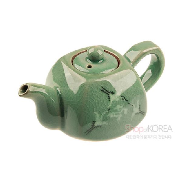 청자운학 사각2인세트 - 고려청자의 멋과 은은한 색의 품격이 느껴지는  2인 다기세트