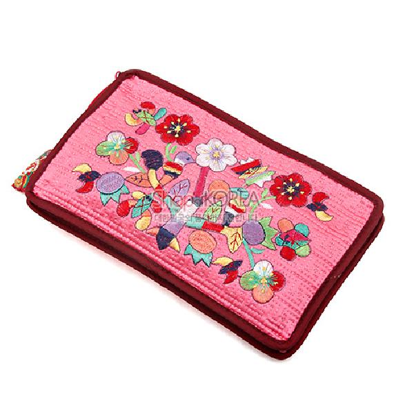 수사각파우치-연분홍 - 매듭이 예쁜 누비파우치