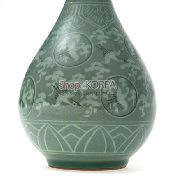 청자상감운학 주매병 세트 특대 - 고려 청자상감운학주문매병을 재현