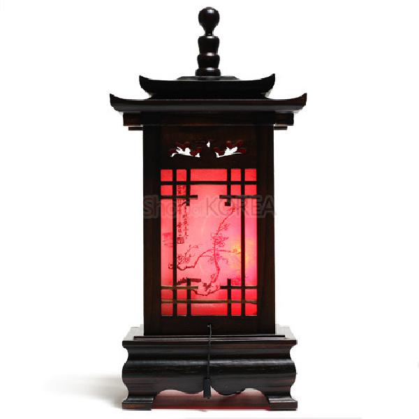 2색좌등-사각기와탑 - 사군자를 은은한 조명으로 표현