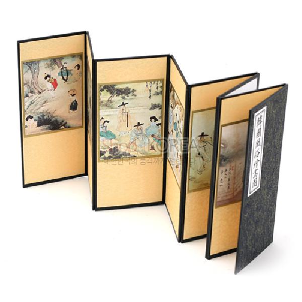 8폭실크작은병풍 중-신윤복 - 신윤복 그림의 예쁜 8폭 작은병풍