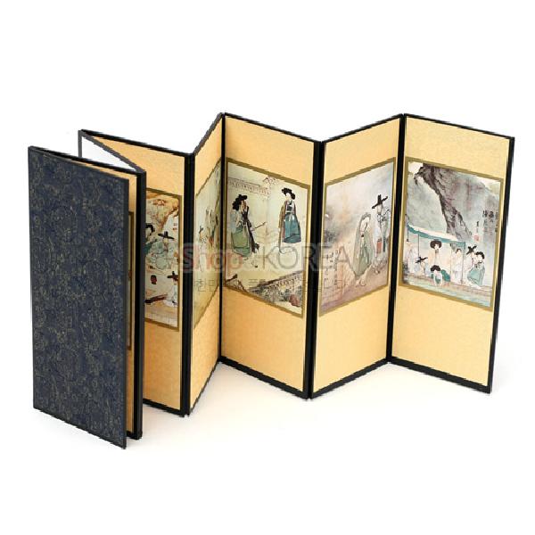 8폭실크작은병풍 중-신윤복 - 신윤복 그림의 예쁜 8폭 작은병풍