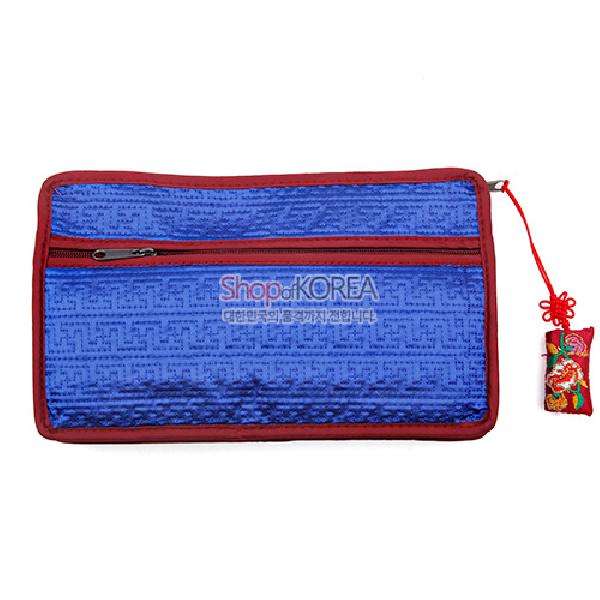 수사각파우치-청색 - 매듭이 예쁜 누비파우치