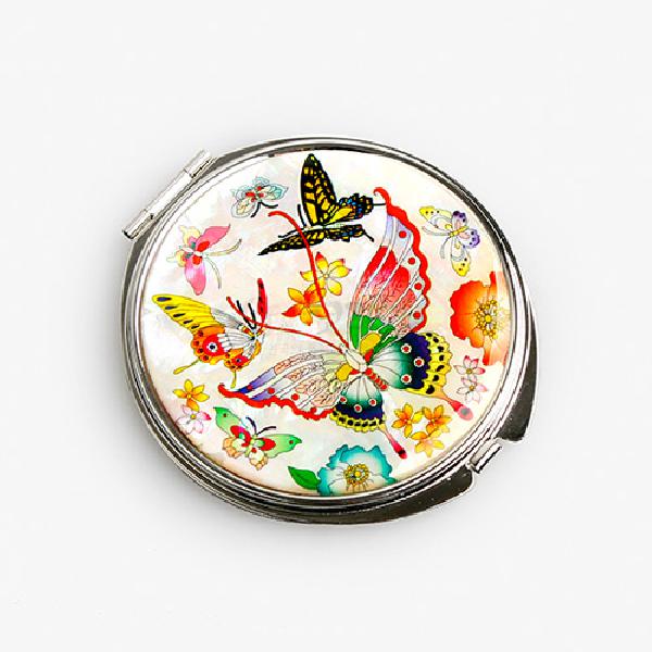 자개손거울大 호랑나비(흰) - 자개 빛이 아름다운 손거울