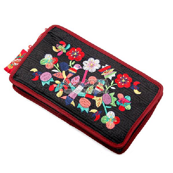 수사각파우치-흑색 - 매듭이 예쁜 누비파우치