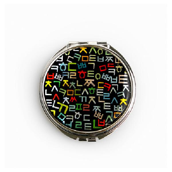 자개손거울大-훈민자음(흑) - 자개 빛이 아름다운 손거울