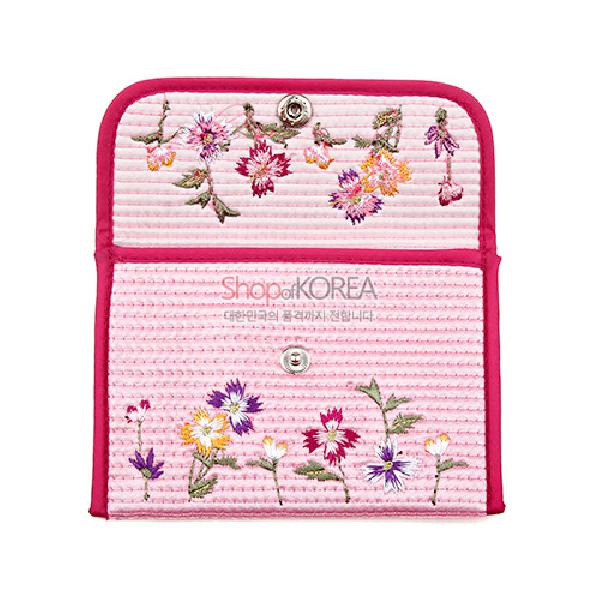 누비 똑딱이 동전지갑-연분홍 - 예쁜 꽃무늬에 자수지갑